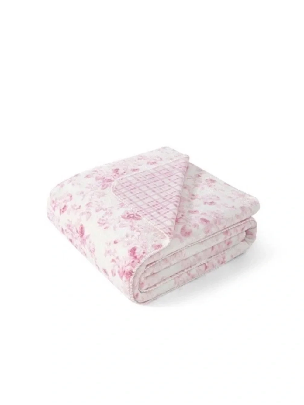 Laura Ashley Pink Floral Zoe Reversible Coco Flannel Throw Mini Pink Roses Soft